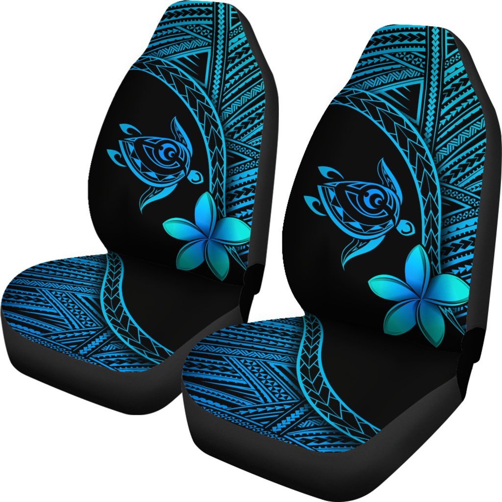 Hawaii Car Seat Covers - Hawaii Turtle Plumeria Blue Universal Fit Blue - Polynesian Pride