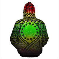 Cook Islands All Over Zip up Hoodie Lift up Reggae - Polynesian Pride