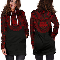 Federated States of Micronesia Women Hoodie Dress - Federated States of Micronesia Coat Of Arms Polynesian Red Black - Polynesian Pride