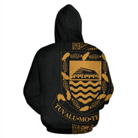 Tuvalu Polynesian Zip up Hoodie Line Gold - Polynesian Pride