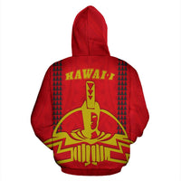Hawaii King All Over Zip up Hoodie - Polynesian Pride