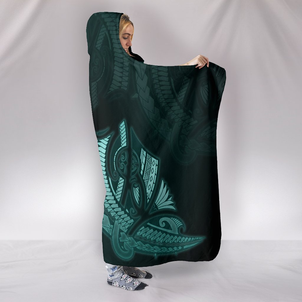 Polynesian Hooded Blanket Turquoise - Polynesian Pride