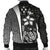 Kosrae Micronesia Men's Bomber Jackets White - Turtle With Hook - Polynesian Pride