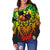 Tonga Polynesian Women's Off Shoulder Sweater - Tattoo Pattern With Seal Reggae - Polynesian Pride