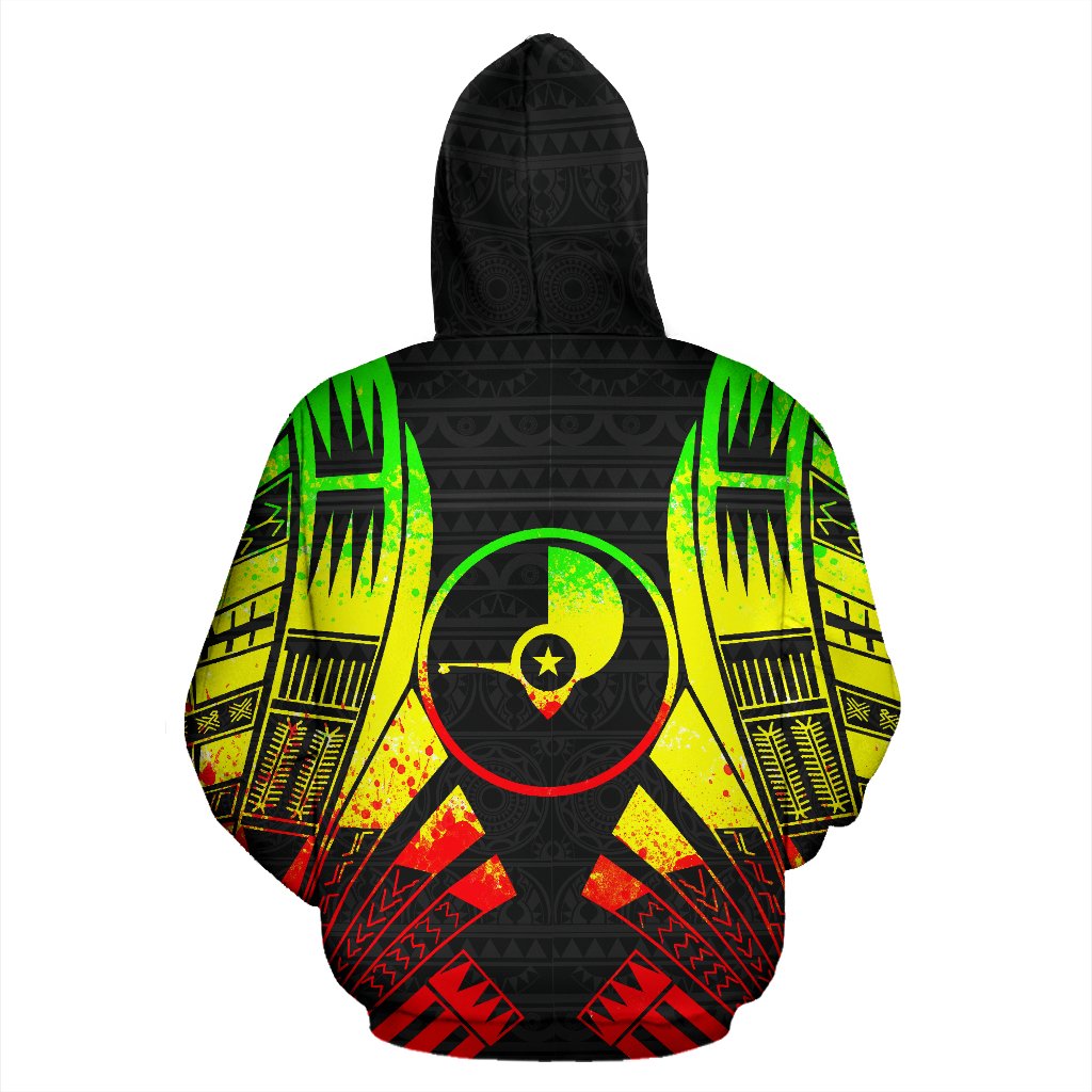 Yap All Over Custom Hoodie Reggae Tattoo Style - Polynesian Pride