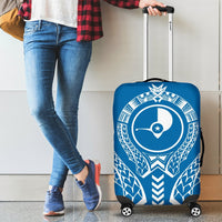 Yap Luggage Cover - Micronesian Tribal Blue - Polynesian Pride