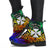 Wallis and Futuna Custom Personalised Leather Boots - Rainbow Polynesian Pattern - Polynesian Pride