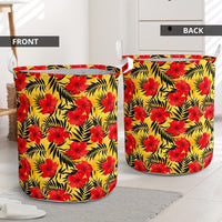 Tropical Flowers And Palm Leaves Hawaii Laundry Basket - Polynesian Pride