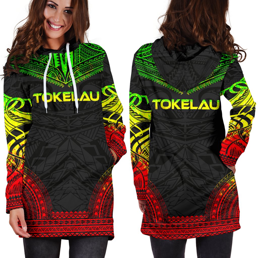 Tokelau Women's Hoodie Dress - Polynesian Reggae Chief - Polynesian Pride