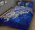 Tonga Polynesian Quilt Bed Set - Tonga Coat Of Arms & Blue Turtle Hibiscus - Polynesian Pride