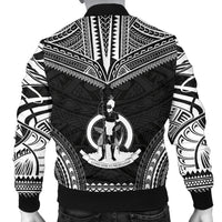 Vanuatu Polynesian Chief Men's Bomber Jacket - Black Version - Polynesian Pride