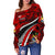 Tonga Polynesian Shark Tattoo Women'S Off Shoulder Sweater - Polynesian Pride