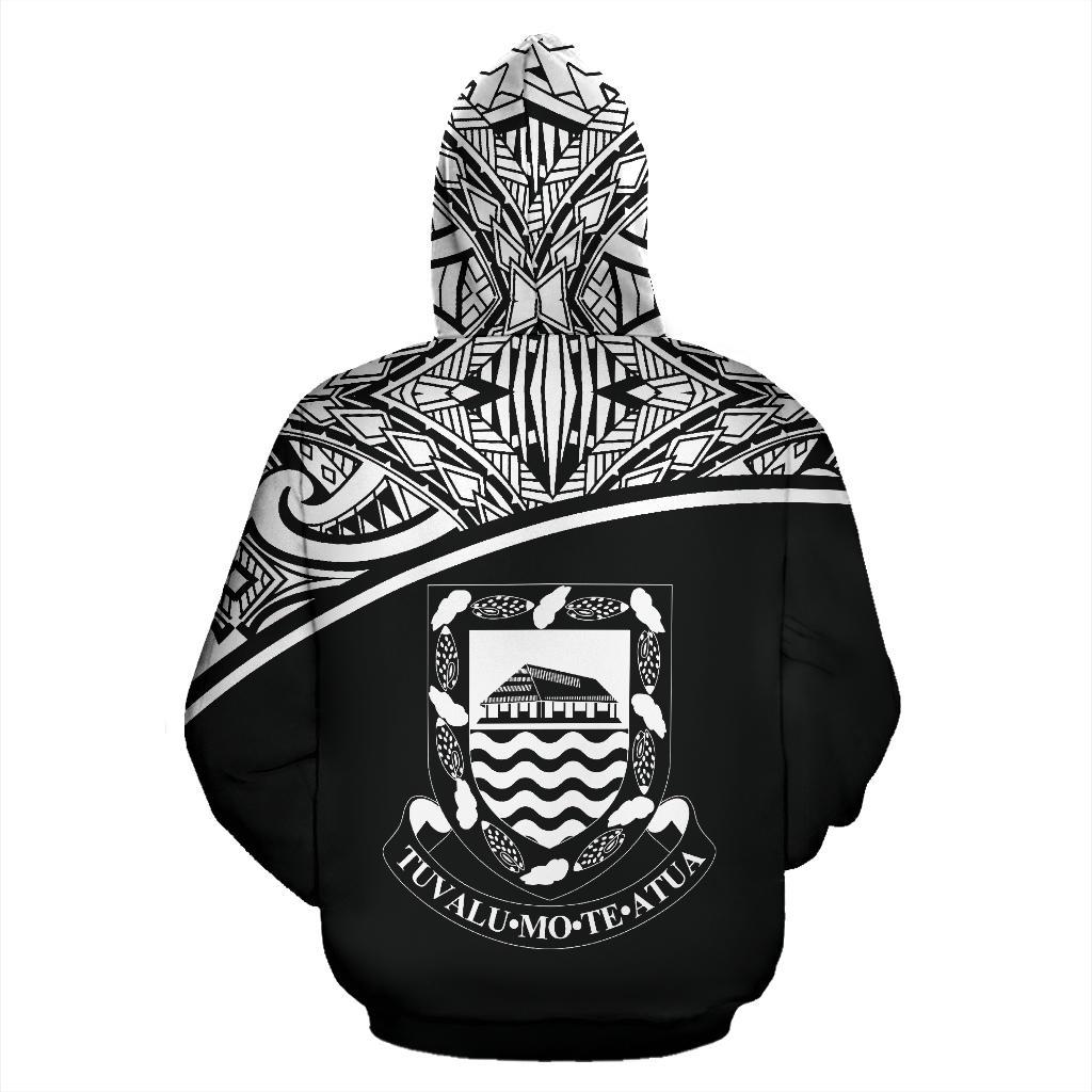 Tuvalu Polynesian Zip up Hoodie Curve Black - Polynesian Pride