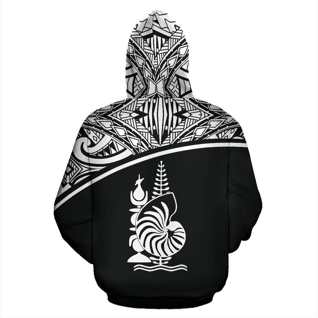 New Caledonia Polynesian All Over Hoodie Curve Black Style - Polynesian Pride
