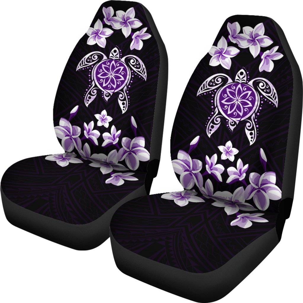 Hawaii Car Seat Covers - Hawaiian Violet Turtle Plumeria - AH Universal Fit Purple - Polynesian Pride