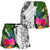 New Caledonia Women's Short White - Turtle Plumeria Banana Leaf Crest - Polynesian Pride