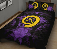 Vanuatu Polynesian Quilt Bed Set Hibiscus Purple - Polynesian Pride
