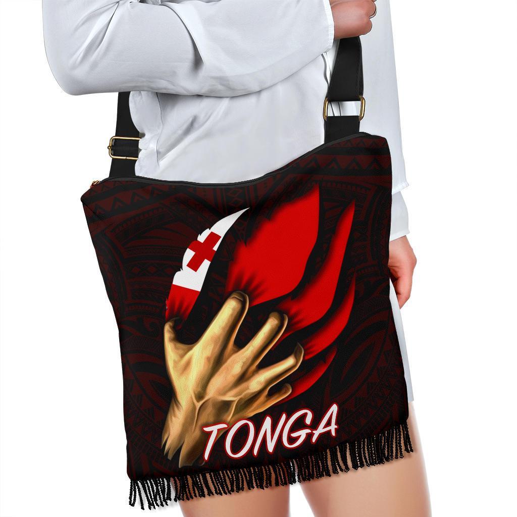 Tonga Crossbody Boho Handbag - Tonga In Me (Red) - Polynesian Pride