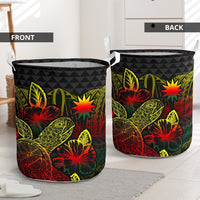 Nauru Laundry Basket - Polynesian Turtle Hibiscus Reggae - Polynesian Pride