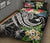 Papua New Guinea Polynesian Quilt Bed Set - Summer Plumeria (Black) - Polynesian Pride