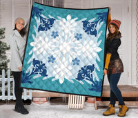 Hawaiian Leaves Tropical Pattern Premium Quilt - Pastel - Argu Style - AH - Polynesian Pride