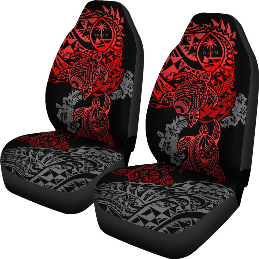 Guam Polynesian Car Seat Covers - Red Turtle Flowing - Polynesian Pride