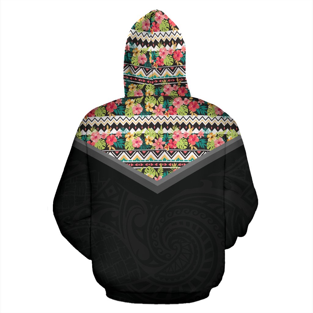 Hawaii Vintage Pattern Zip up Hoodie Mix - Polynesian Pride