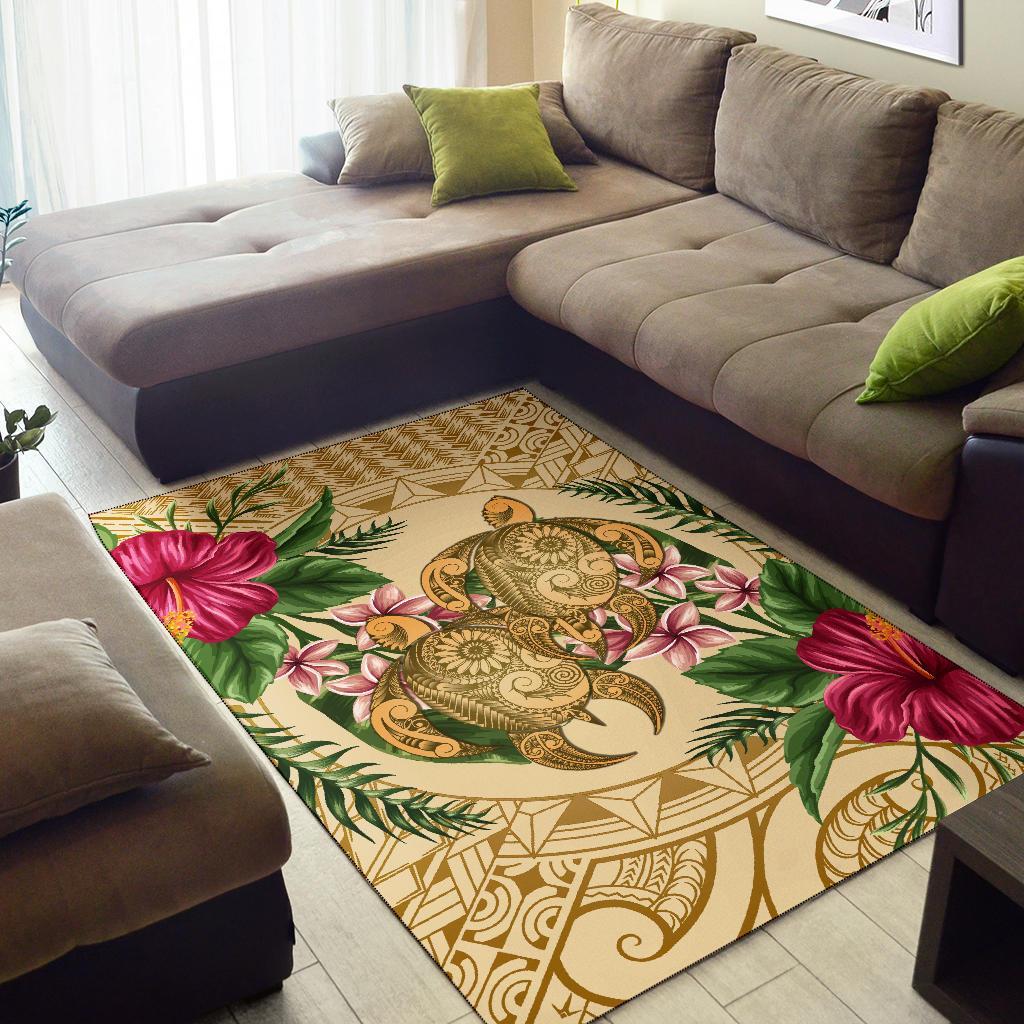 hawaii Rug - Turtle Rug Strong Pattern Hibiscus Plumeria AH - Polynesian Pride