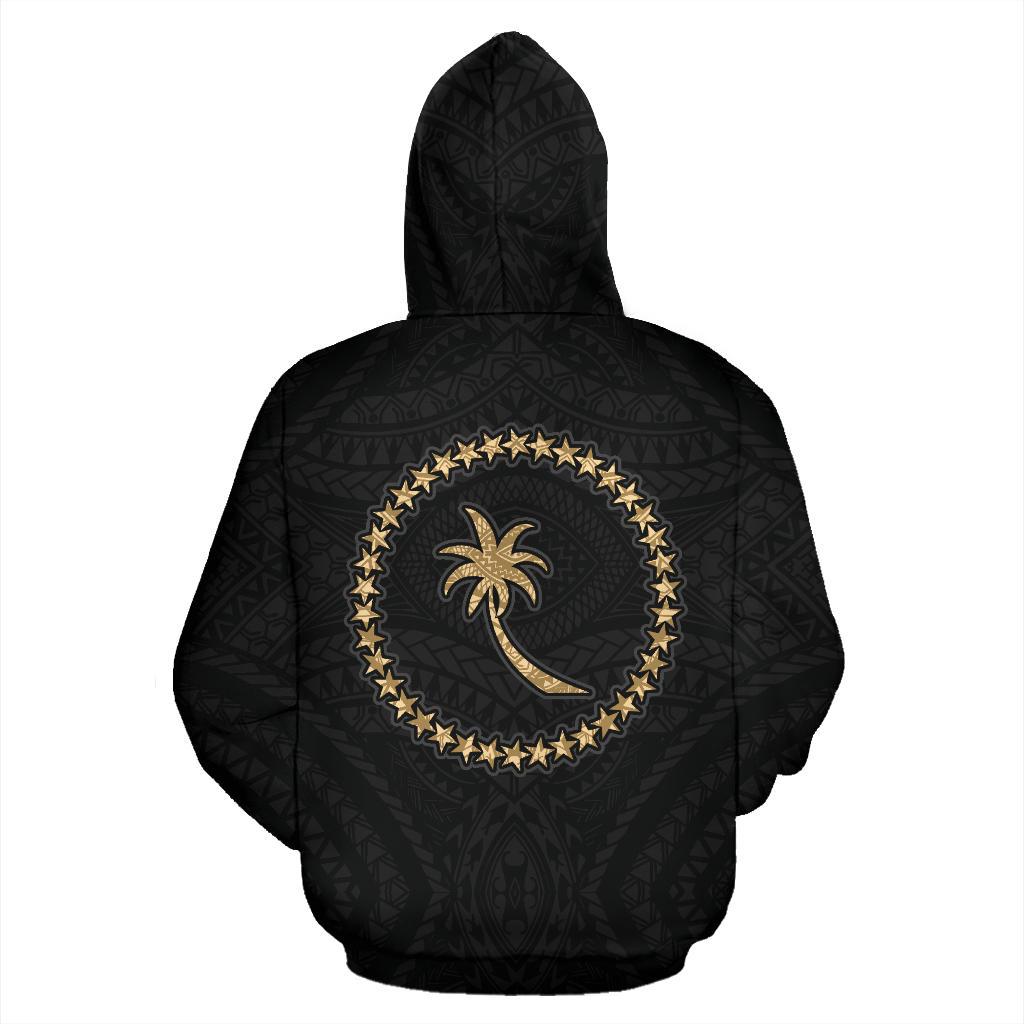 Chuuk Zip up Hoodie Micronesia Chuukese Warrior Gold - Polynesian Pride