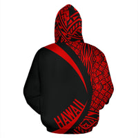 Polynesian Turtle Map of Hawaii Zip Hoodie Red Circle Style - Polynesian Pride