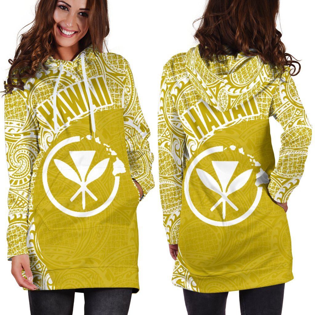 Hawaii Hoodie Dress - Hawaii Kanaka Maoli Map 11 TH90 - Polynesian Pride