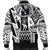 (Custom Personalised) Polynesian Guinea Men's Bomber Jacket - Moana Maui Tattoo With Coat Of Arm Guinea White - Polynesian Pride