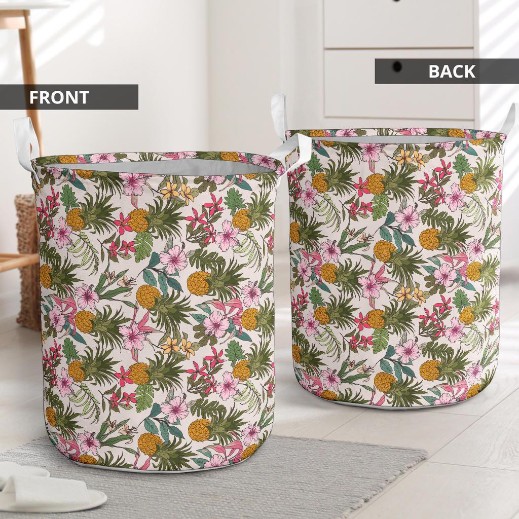 Tropical Pineaapple Hawaii Laundry Basket AH - Polynesian Pride