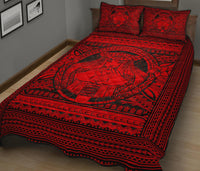 Hawaii Polynesian Pele Kanaka Quilt Bed Set Red - Polynesian Pride
