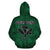 Polynesian Royal Coat of Arms Kanaka Map Hawaii Custom Zip Hoodie Green - Polynesian Pride