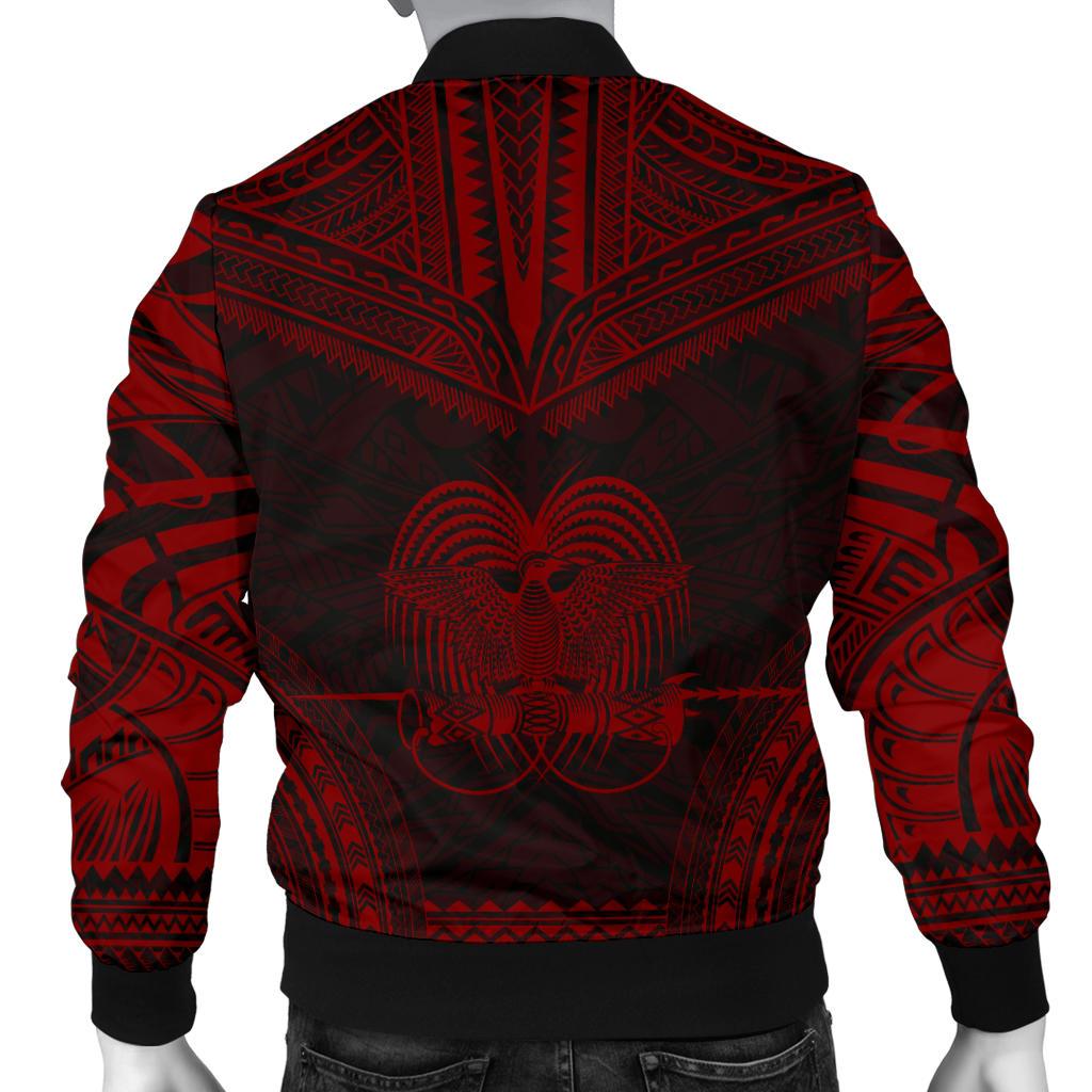 Papua New Guinea Polynesian Chief Men's Bomber Jacket - Red Version - Polynesian Pride