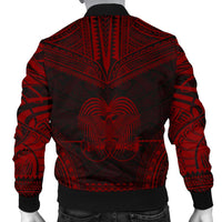 Papua New Guinea Polynesian Chief Men's Bomber Jacket - Red Version - Polynesian Pride