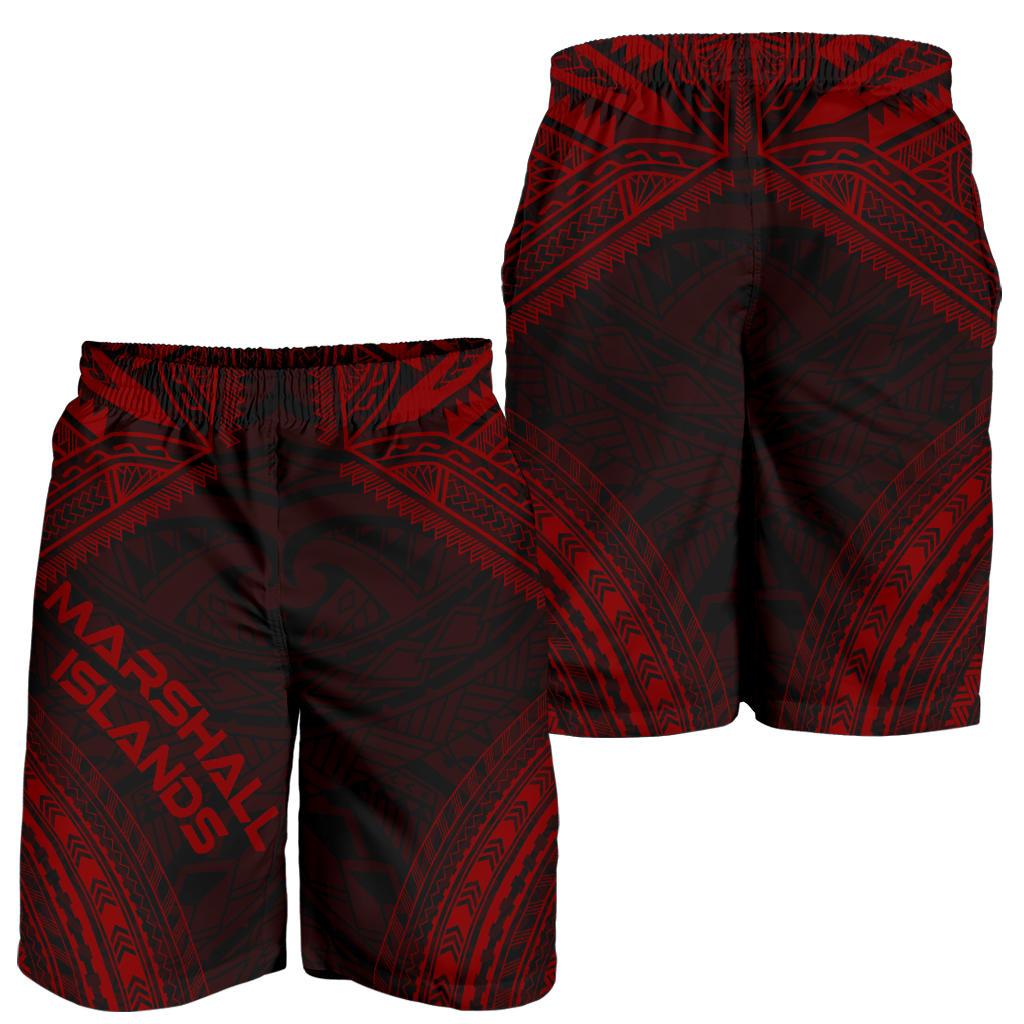 Marshall Islands Men's Shorts - Polynesian Chief Red Version - Polynesian Pride