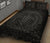 Hawaiian Kakau Honu Arc Gray Polynesian Quilt Bed Set - Polynesian Pride