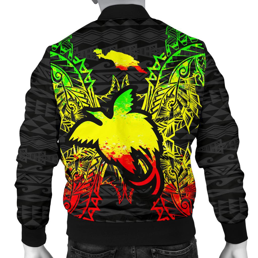 Papua New Guinea Polynesian Men's Bomber Jacket Map Reggae - Polynesian Pride