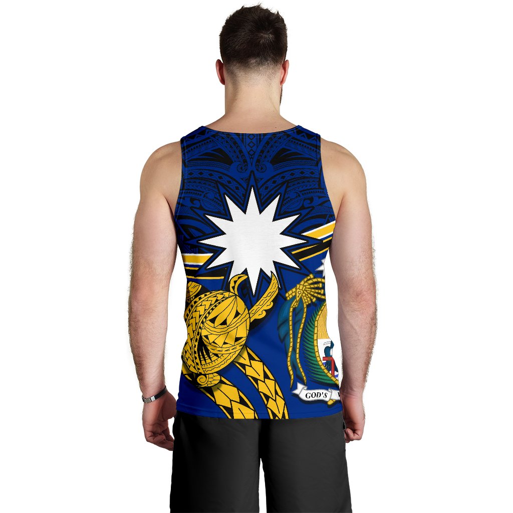 Nauru Rugby Men Tank Top Version Turtle Polynesian - Polynesian Pride