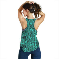 Polynesian Symmetry Turquoise Women's Racerback Tank Top - Polynesian Pride
