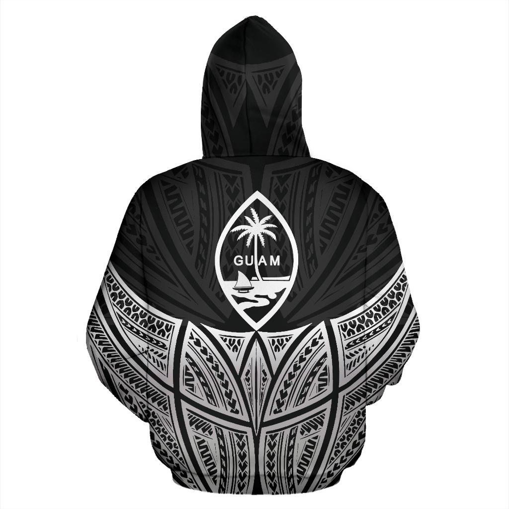Guam Polynesian Custom Hoodie Black Pride Map nd Seal - Polynesian Pride