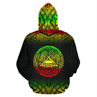 American Samoa All Over Custom Hoodie Polynesian Reggae Fog - Polynesian Pride