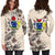 Cook Islands Hoodie Dress - Cook Islands Coat Of Arms & Beige Hibiscus - Polynesian Pride