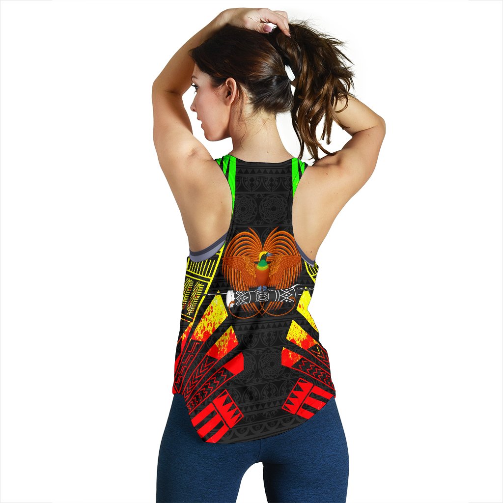 Papua New Guinea Women Racerback Tank - Polynesian Tattoo Reggae - Polynesian Pride
