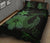 Hawaii Fish Hook Kanaka Map Hibiscus Poly Quilt Bed Set - Green - Polynesian Pride