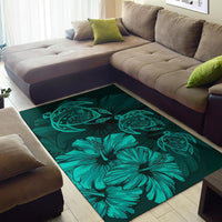 Hawaiian Map Hibiscus Flowers Vintage Polynesian Rug AH - Polynesian Pride