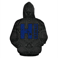 Polynesian Suffer Kanaka Warrior Hawaii Hoodie Blue - Polynesian Pride