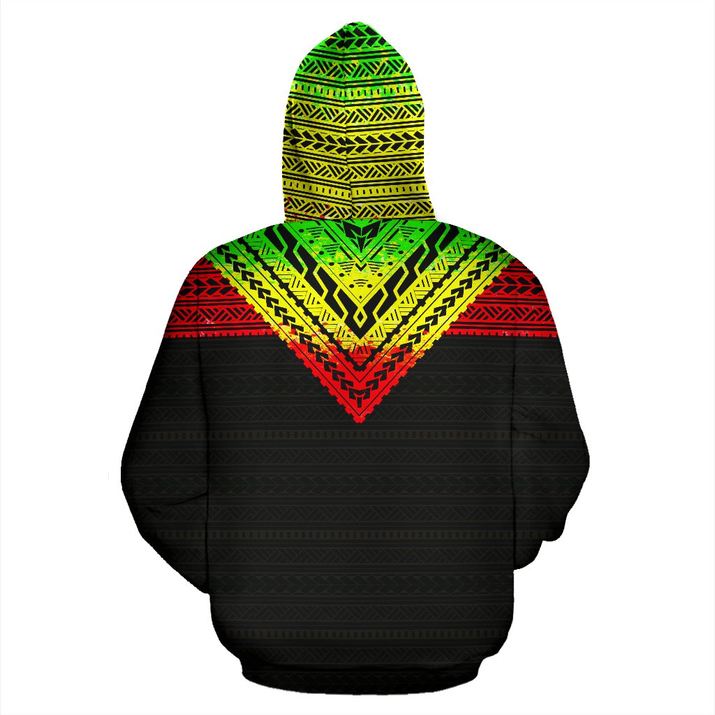 Saipan All Over Zip up Hoodie Reggae Color Version - Polynesian Pride